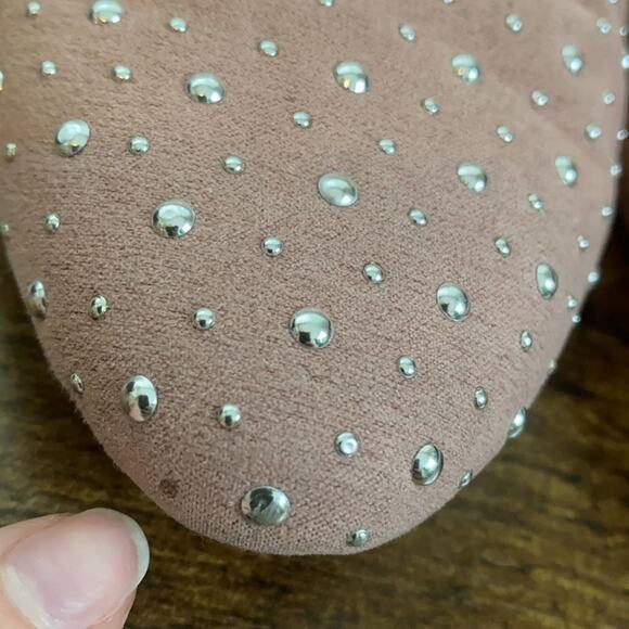 Time & Tru Dusty Pink Studded Rounded Toe Mules - Picture 4 of 11